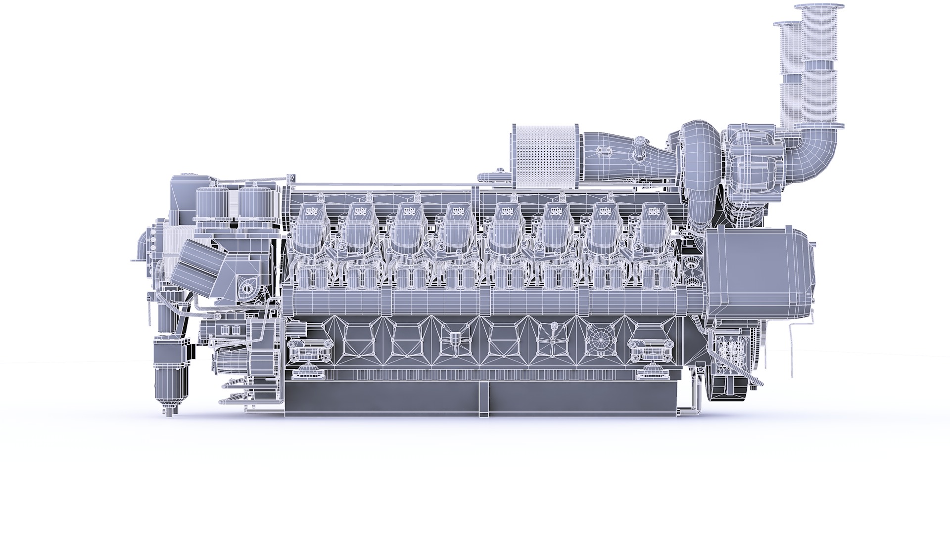 MTU marine engine technical visualization