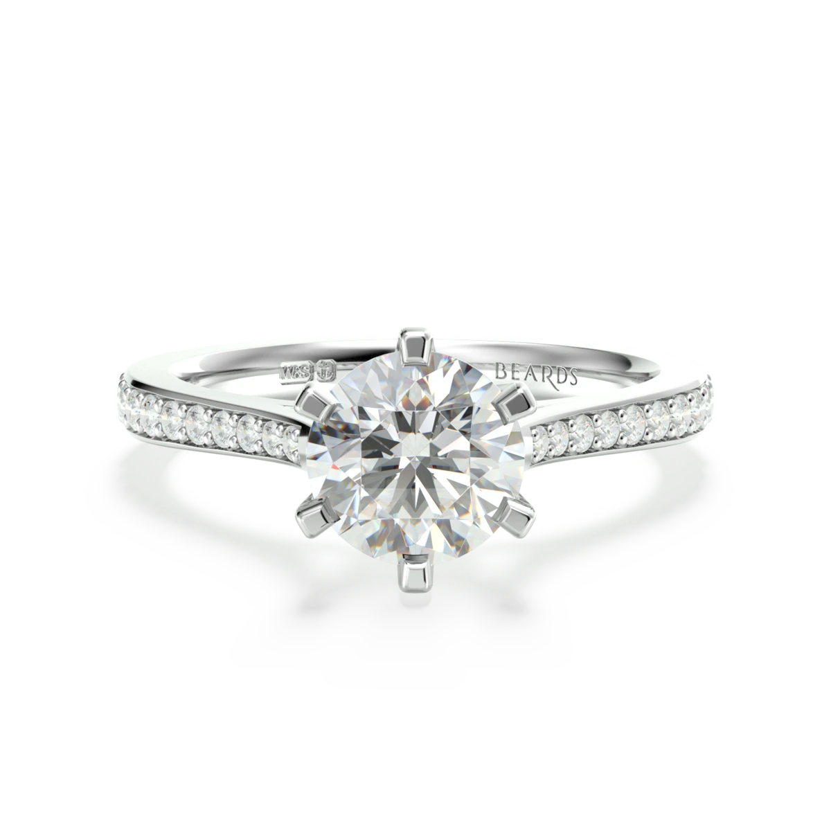 Beards Jewellers round pavé ring in platinum